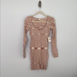 Boho Striped Long Sleeve Bodycon Dress